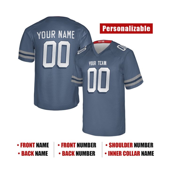 Personalized Men's New England Patriots Football Jersey Blue Rivalries Style - Custom Team, Name & Number
