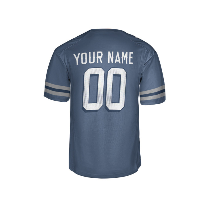 Personalized Men's New England Patriots Football Jersey Blue Rivalries Style - Custom Team, Name & Number