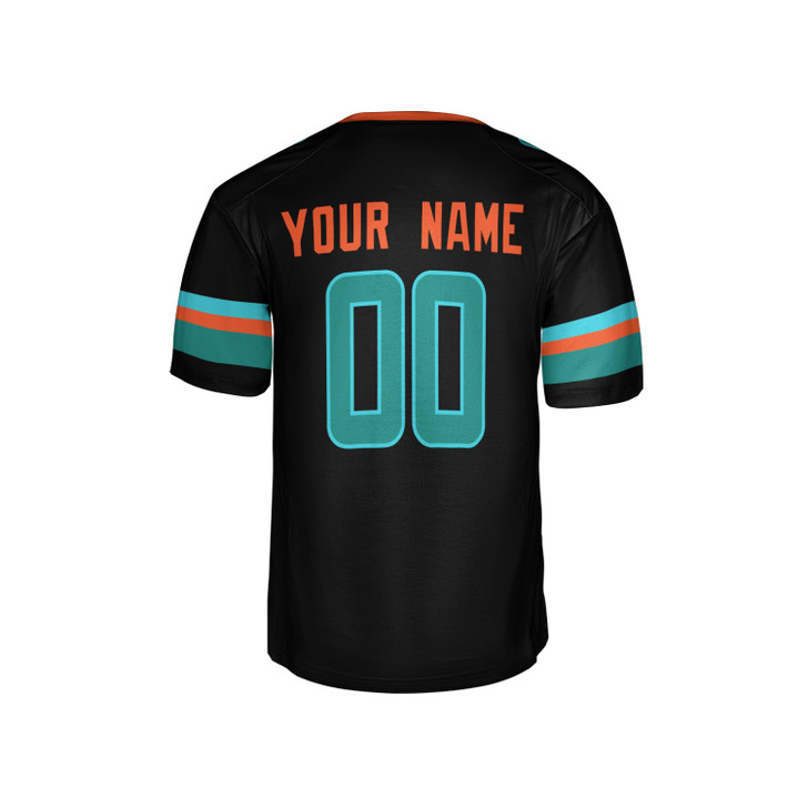 Personalized Men's Miami Dolphins Football Jersey Black Rivalries Style - Custom Team, Name & Number
