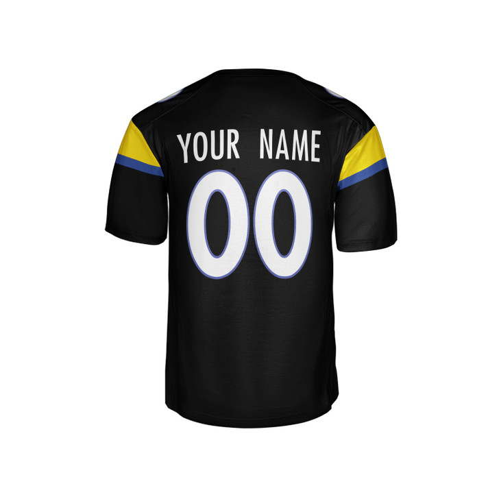 Personalized Men's Los Angeles Rams Football Jersey Black Rivalries Style - Custom Team, Name & Number