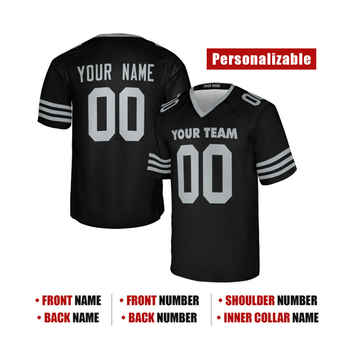 Personalized Men's Las Vegas Raiders Football Jersey Black Throwback Style - Custom Team, Name & Number