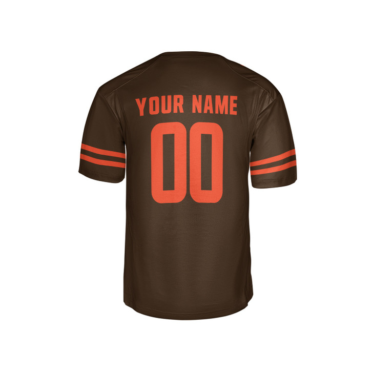 Personalized Men's Cleveland Browns Football Jersey Brown Alpha Dawg Style - Custom Team, Name & Number