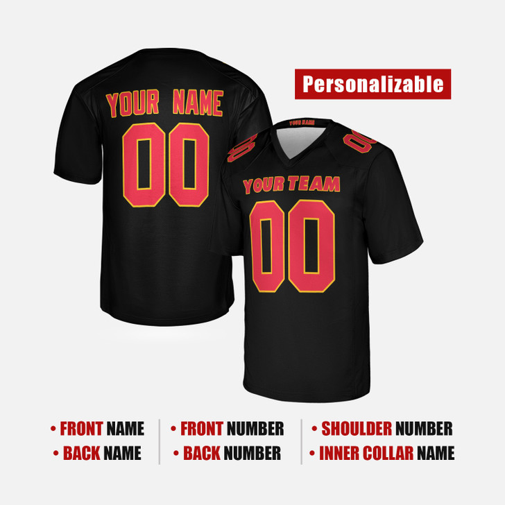 Personalized Men's Kansas City Chiefs Football Jersey Black Game Style - Custom Team, Name & Number