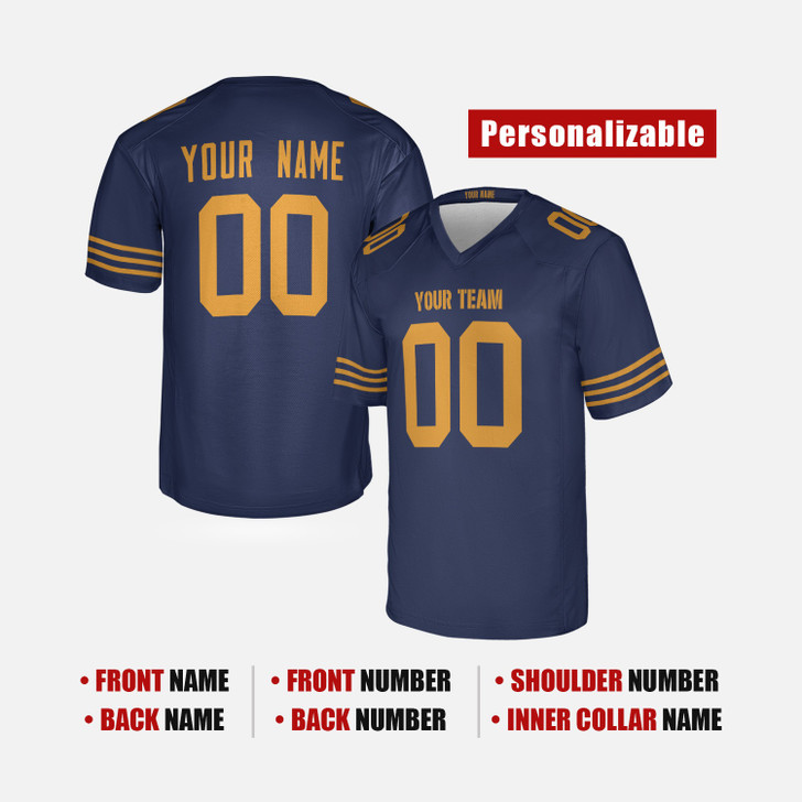 Personalized Men's Green Bay Packers Football Jersey Navy Game Style - Custom Team, Name & Number