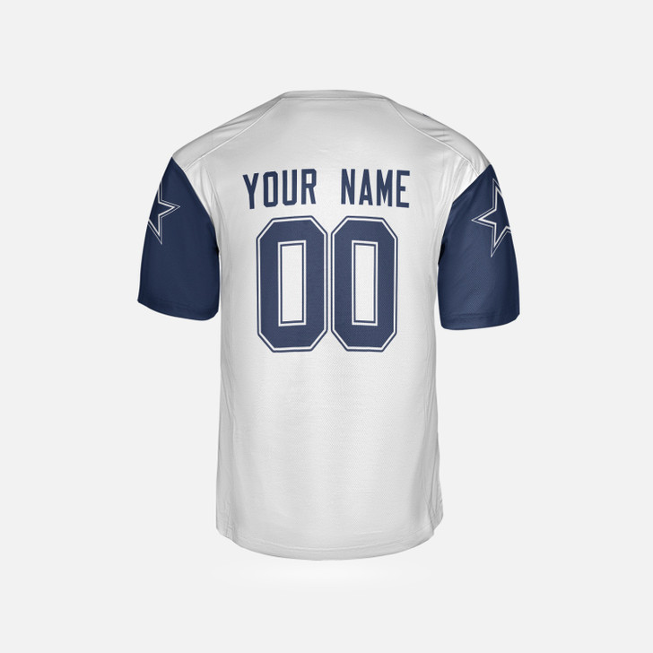 Personalized Men's Dallas Cowboys Football Jersey White Throwback Retired Player Style - Custom Team, Name & Number