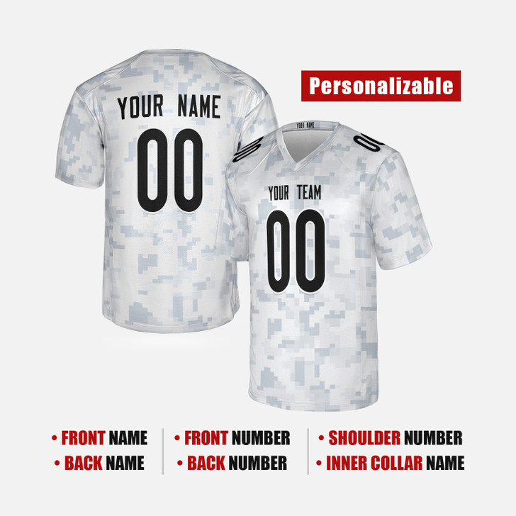 Personalized Men's Chicago Bears Football Jersey White Arctic Retired Player Style - Custom Team, Name & Number