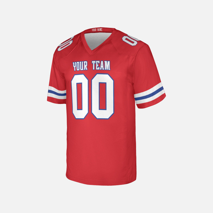 Personalized Men's New England Patriots Football Jersey Red Alternate Style - Custom Team, Name & Number