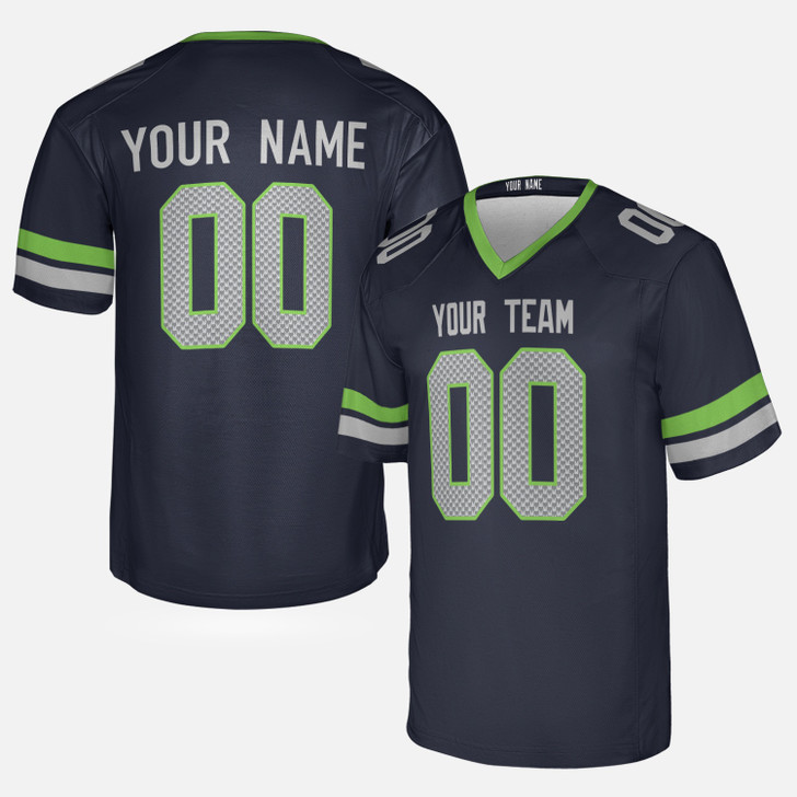 Personalized Men's Seattle Seahawks Football Jersey College Navy Retro Style - Custom Team, Name & Number