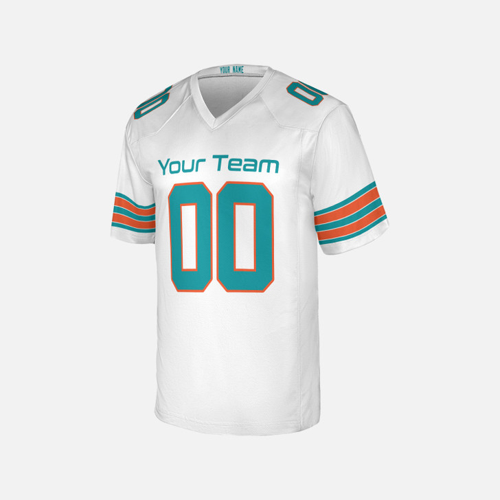 Personalized Men's Miami Dolphins Football Jersey White Alternate Style - Custom Team, Name & Number