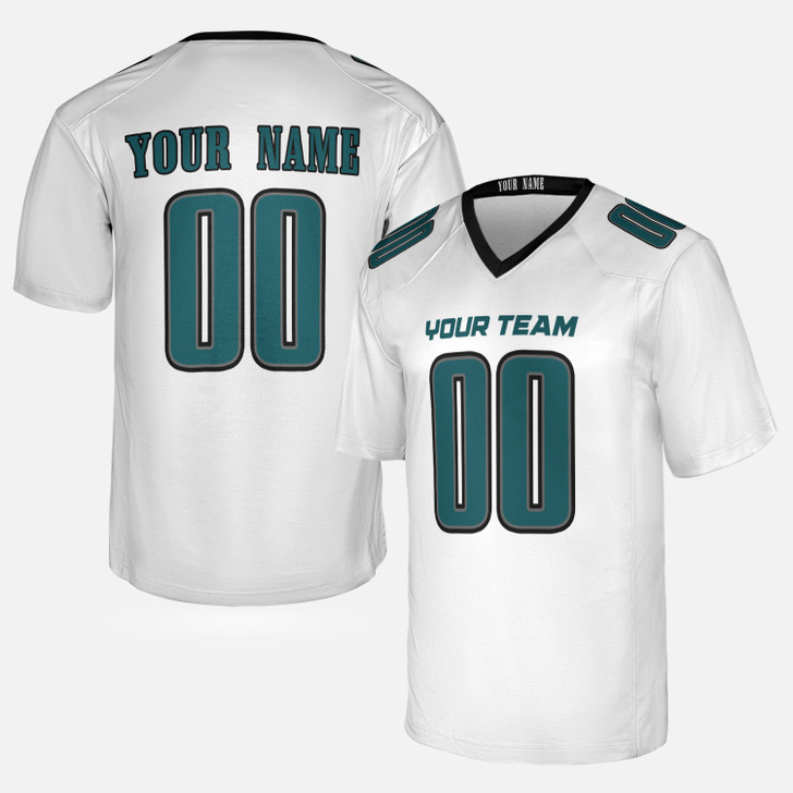 Personalized Men's Philadelphia Eagles Football Jersey White Fan Style - Custom Team, Name & Number