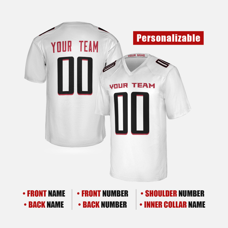 Personalized Men's Atlanta Falcons Football Jersey White Fan Style - Custom Team, Name & Number