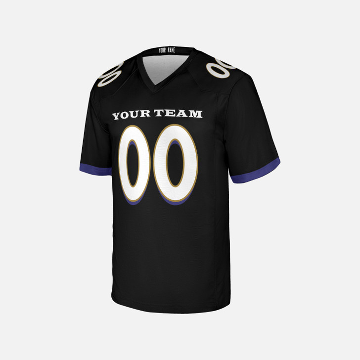Personalized Men's Baltimore Ravens Football Jersey Black Fan Style - Custom Team, Name & Number