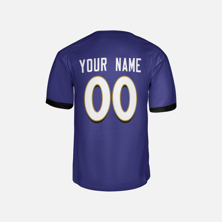 Personalized Men's Baltimore Ravens Football Jersey Purple Fan Style - Custom Team, Name & Number