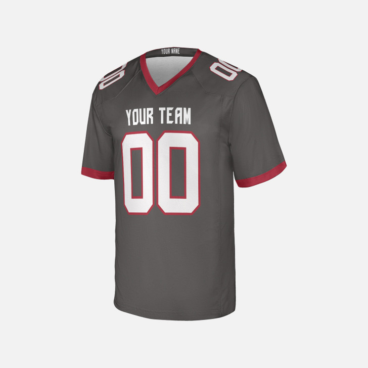 Personalized Men's Tampa Bay Buccaneers Football Jersey Pewter Alternate Style - Custom Team, Name & Number