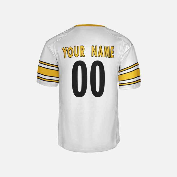 Personalized Men's Pittsburgh Steelers Football Jersey White Fan Style - Custom Team, Name & Number