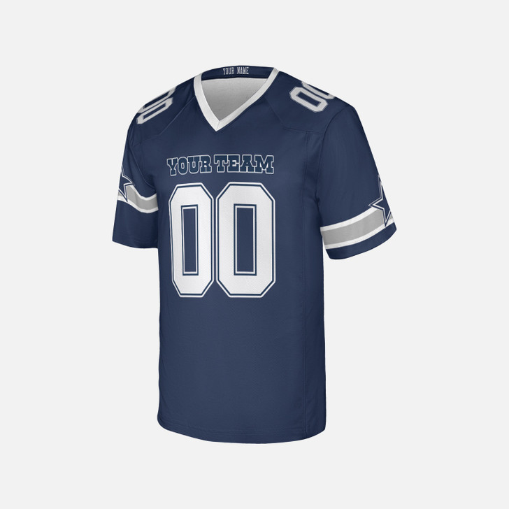Personalized Men's Dallas Cowboys Football Jersey Navy Fan Style - Custom Team, Name & Number