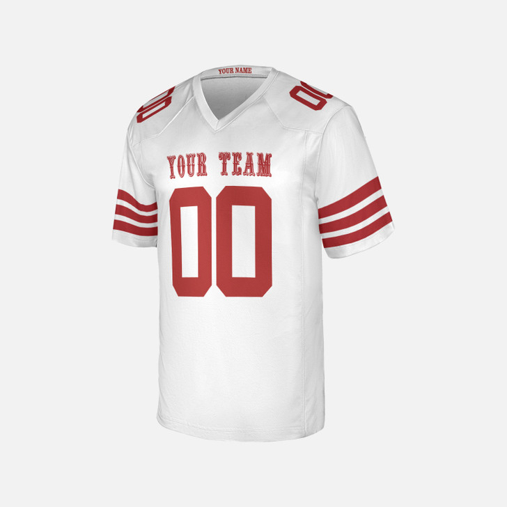 Personalized Men's San Francisco 49ers Football Jersey White Fan Style - Custom Team, Name & Number