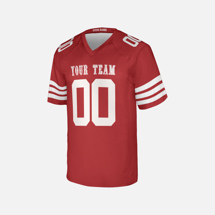 Personalized Men's San Francisco 49ers Football Jersey Scarlet Fan Style - Custom Team, Name & Number