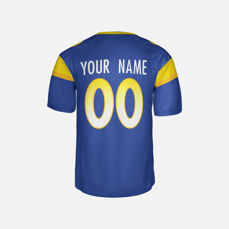 Personalized Men's Los Angeles Rams Football Jersey Royal Fan Style - Custom Team, Name & Number