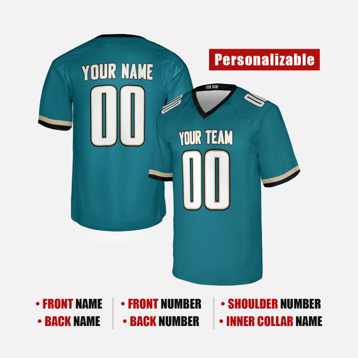 Personalized Men's Jacksonville Jaguars Football Jersey Teal Prowler Retro Style - Custom Team, Name & Number