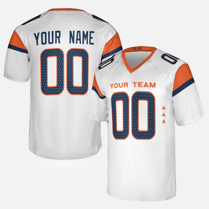 Personalized Men's Denver Broncos Football Jersey White Mile High Style - Custom Team, Name & Number