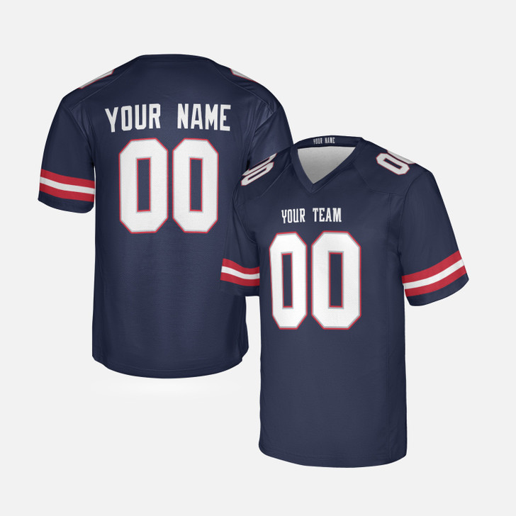 Personalized Men's New England Patriots Football Jersey Navy Alternate Style - Custom Team, Name & Number