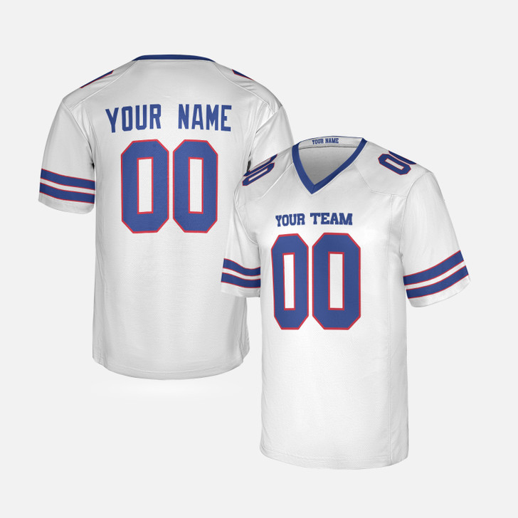 Personalized Men's Buffalo Bills Football Jersey White Fan Style - Custom Team, Name & Number