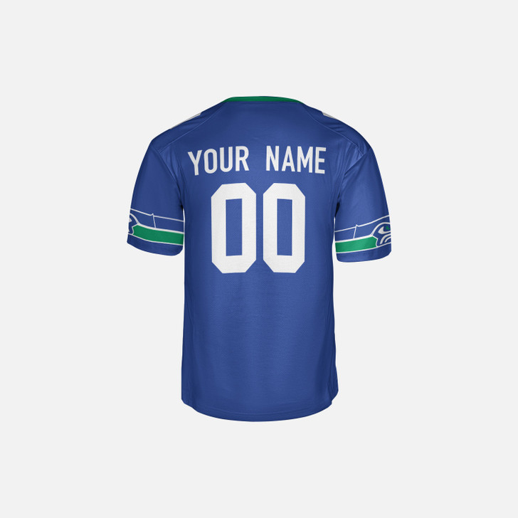 Personalized Men's Seattle Seahawks Football Jersey Royal Retro Style - Custom Team, Name & Number