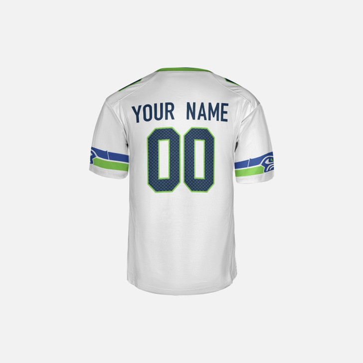 Personalized Men's Seattle Seahawks Football Jersey White Fan Style - Custom Team, Name & Number