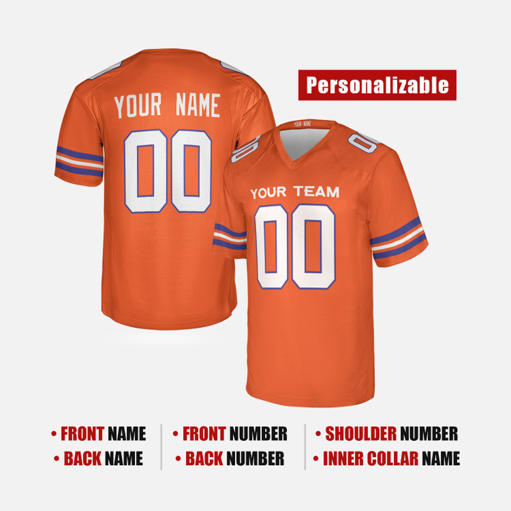 Personalized Men's Denver Broncos Football Jersey Orange Retro - Custom Team, Name & Number