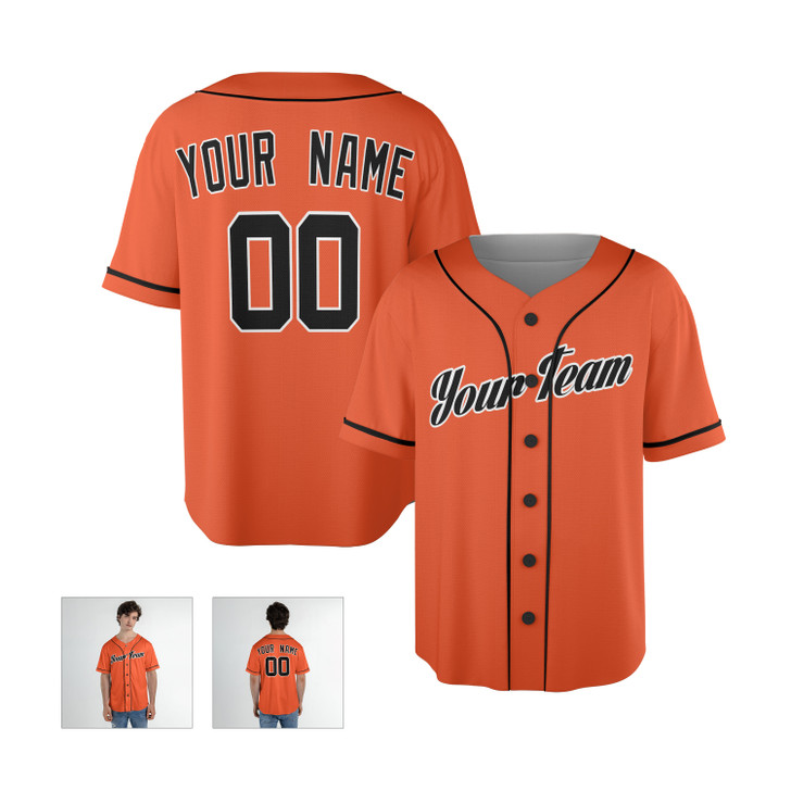 Personalized Men's San Francisco Giants Baseball Jersey Orange Cooperstown Style - Custom Team, Name & Number