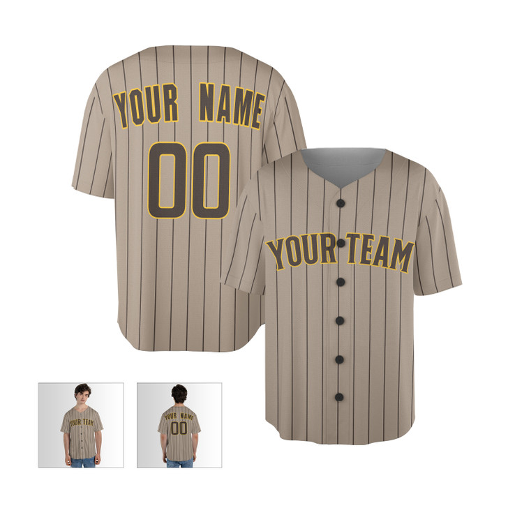 Personalized Men's San Diego Padres Baseball Jersey Sand Alternate Style - Custom Team, Name & Number