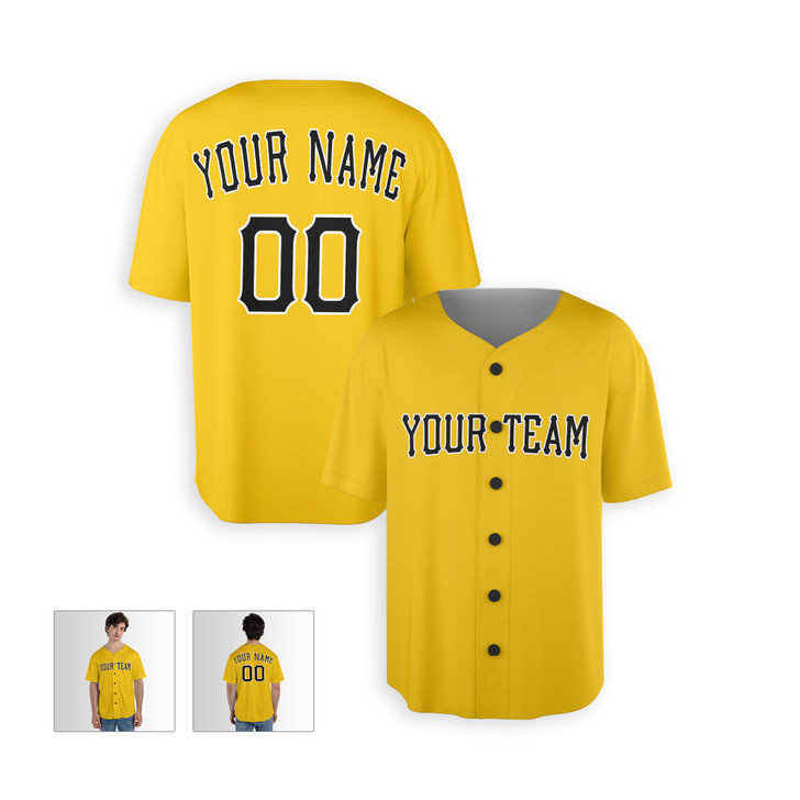 Personalized Men's Pittsburgh Pirates Baseball Jersey Gold Home City Style - Custom Team, Name & Number