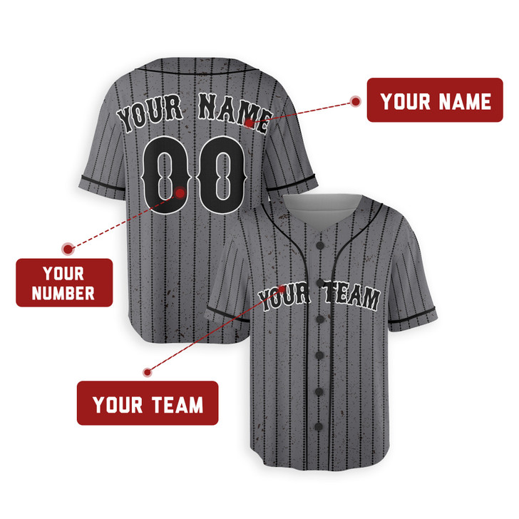 Personalized Men's New York Mets Baseball Jersey Gray City Style - Custom Team, Name & Number