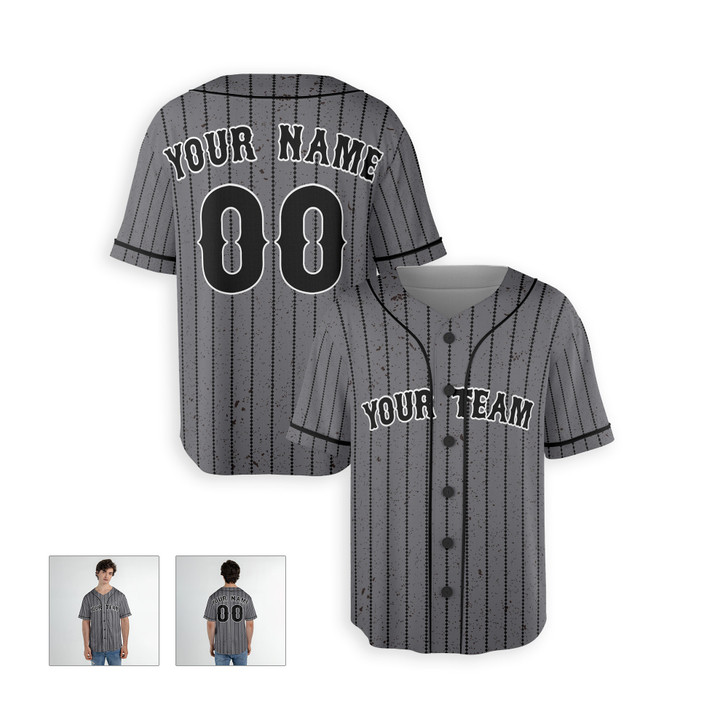 Personalized Men's New York Mets Baseball Jersey Gray City Style - Custom Team, Name & Number