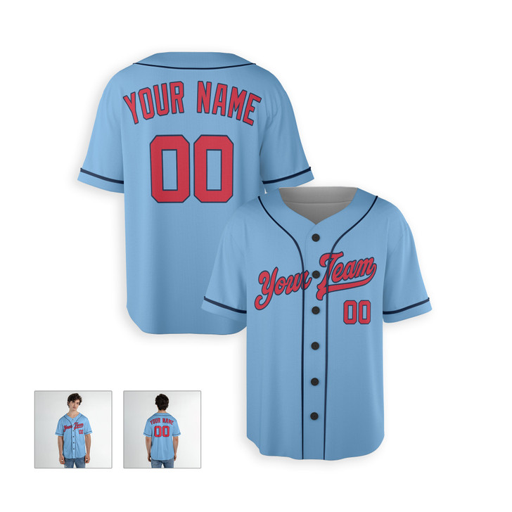 Personalized Men's Minnesota Twins Baseball Jersey Light Blue Heritage Style - Custom Team, Name & Number