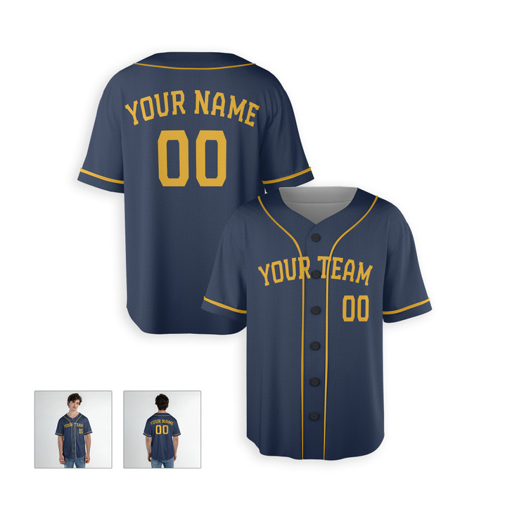 Personalized Men's Milwaukee Brewers Baseball Jersey Navy Alternate Style - Custom Team, Name & Number
