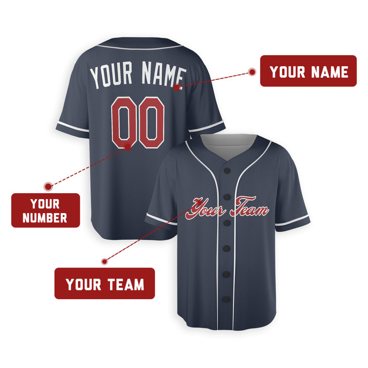 Personalized Men's Atlanta Braves Baseball Jersey Navy Alternate Style - Custom Team, Name & Number