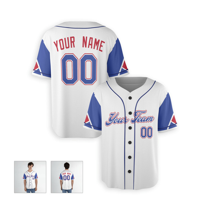 Personalized Men's Atlanta Braves Baseball Jersey White Blue City Style - Custom Team, Name & Number