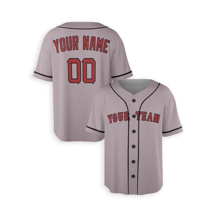 Personalized Men's Boston Red Sox Baseball Jersey Gray Away Style - Custom Team, Name & Number