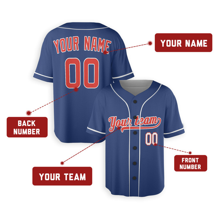 Personalized Men's Chicago Cubs Baseball Jersey Blue Alternate Style - Custom Team, Name & Number