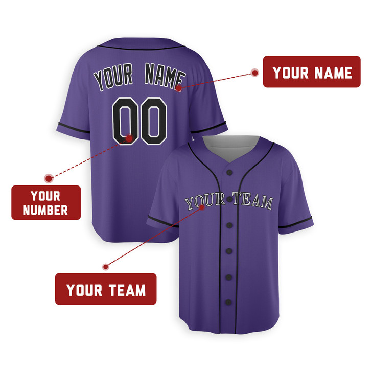 Personalized Men's Colorado Rockies Baseball Jersey Purple Alternate Team Style - Custom Team, Name & Number