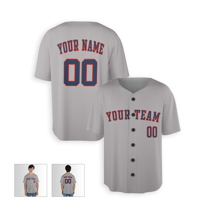 Personalized Men's Houston Astros Baseball Jersey Gray Away Style - Custom Team, Name & Number