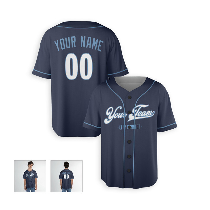 Personalized Men's Kansas City Royals Baseball Jersey Navy City Style - Custom Team, Name & Number