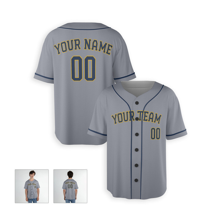 Personalized Men's Milwaukee Brewers Baseball Jersey Gray Alternate Style - Custom Team, Name & Number