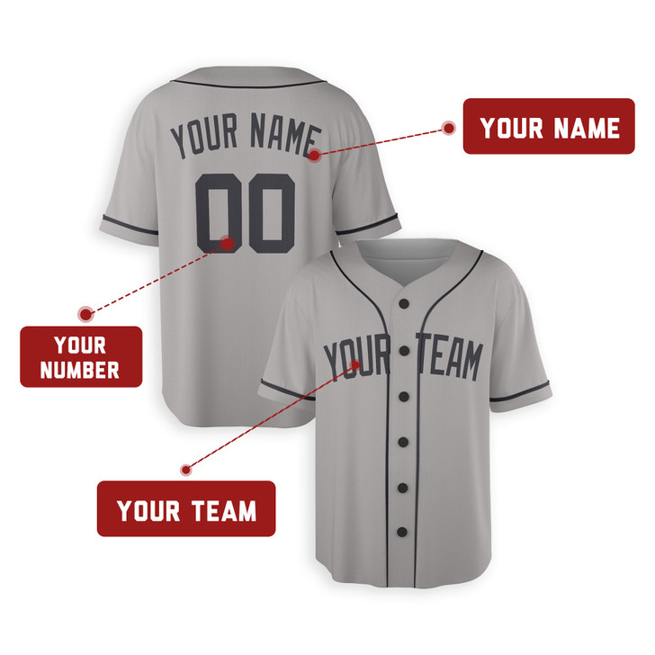 Personalized Men's New York Yankees Baseball Jersey Gray Away Style - Custom Team, Name & Number