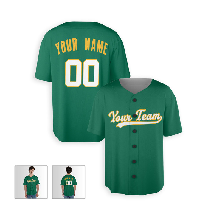 Personalized Men's Oakland Athletics Baseball Jersey Green Alternate Style - Custom Team, Name & Number
