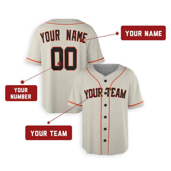 Personalized Men's San Francisco Giants Baseball Jersey Cream Home Style - Custom Team, Name & Number