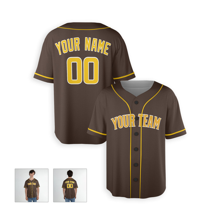Personalized Men's San Diego Padres Baseball Jersey Brown Alternate Style - Custom Team, Name & Number