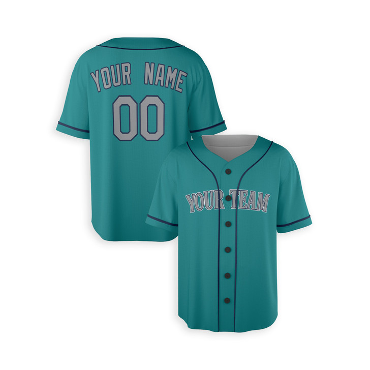 Personalized Men's Seattle Mariners Baseball Jersey Aqua Green Alternate Style - Custom Team, Name & Number